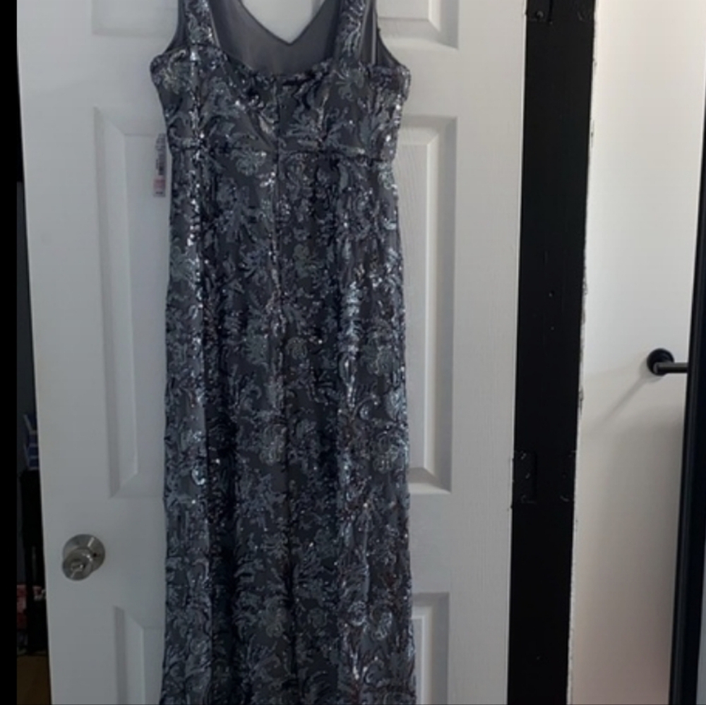 NWT Gray Sequin Gown - Picture 3 of 7